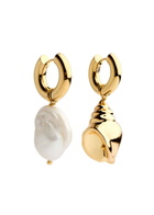 Timeless Pearly Pearl and Shell 24kt Gold-plated Hoop Earrings - One Size