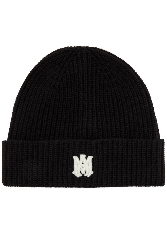 Photo: Amiri MA Logo-embroidered Wool Beanie - Black - One Size