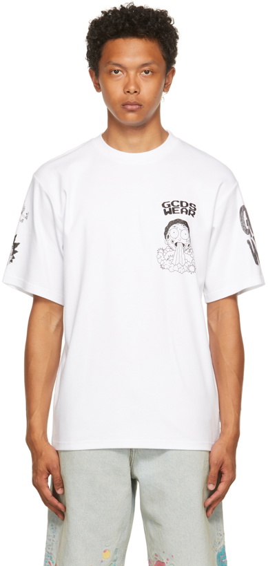 Photo: GCDS White Rick & Morty Edition Regular T-Shirt