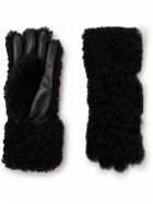 Bottega Veneta - Shearling and Leather Gloves - Black