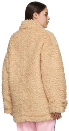 Palm Angels Beige Curly Pea Jacket