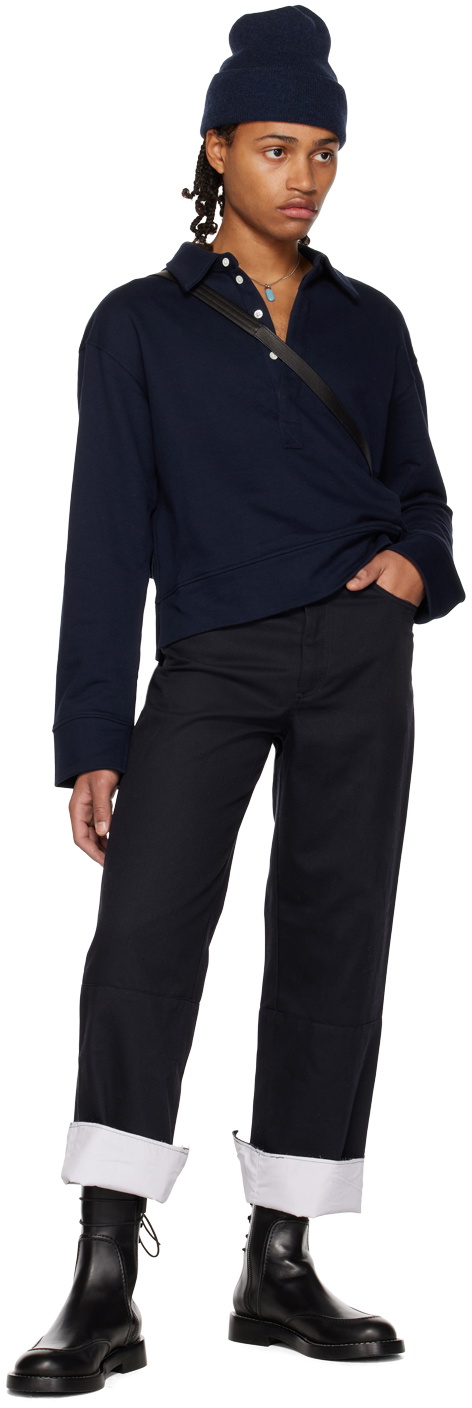 K.NGSLEY SSENSE Exclusive Navy Riis Polo