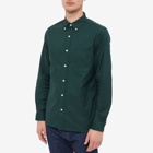 Beams Plus Men's Button Down Solid Oxford in Green