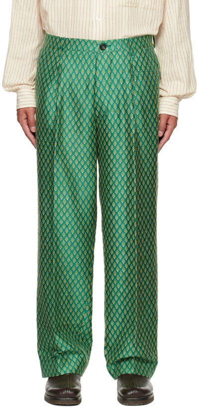 Photo: Karu Research Green Pleated Trousers