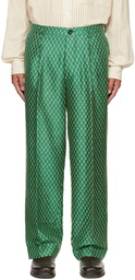 Karu Research Green Pleated Trousers