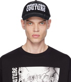 Versace Jeans Couture Black Gothic Embroidered Logo Cap
