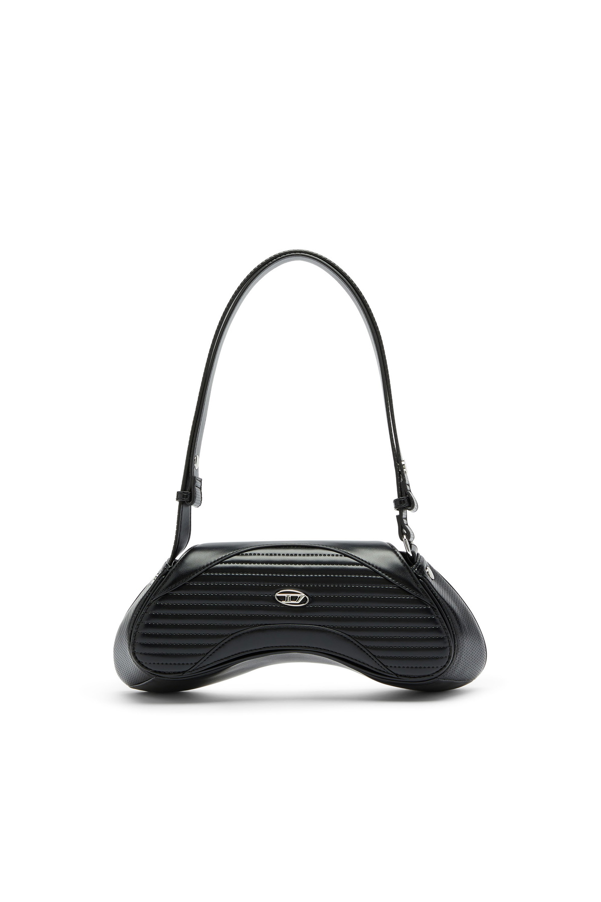 Diesel Play - Crossbody bag in quilted perforated PU - Crossbody Bags Womens in Black