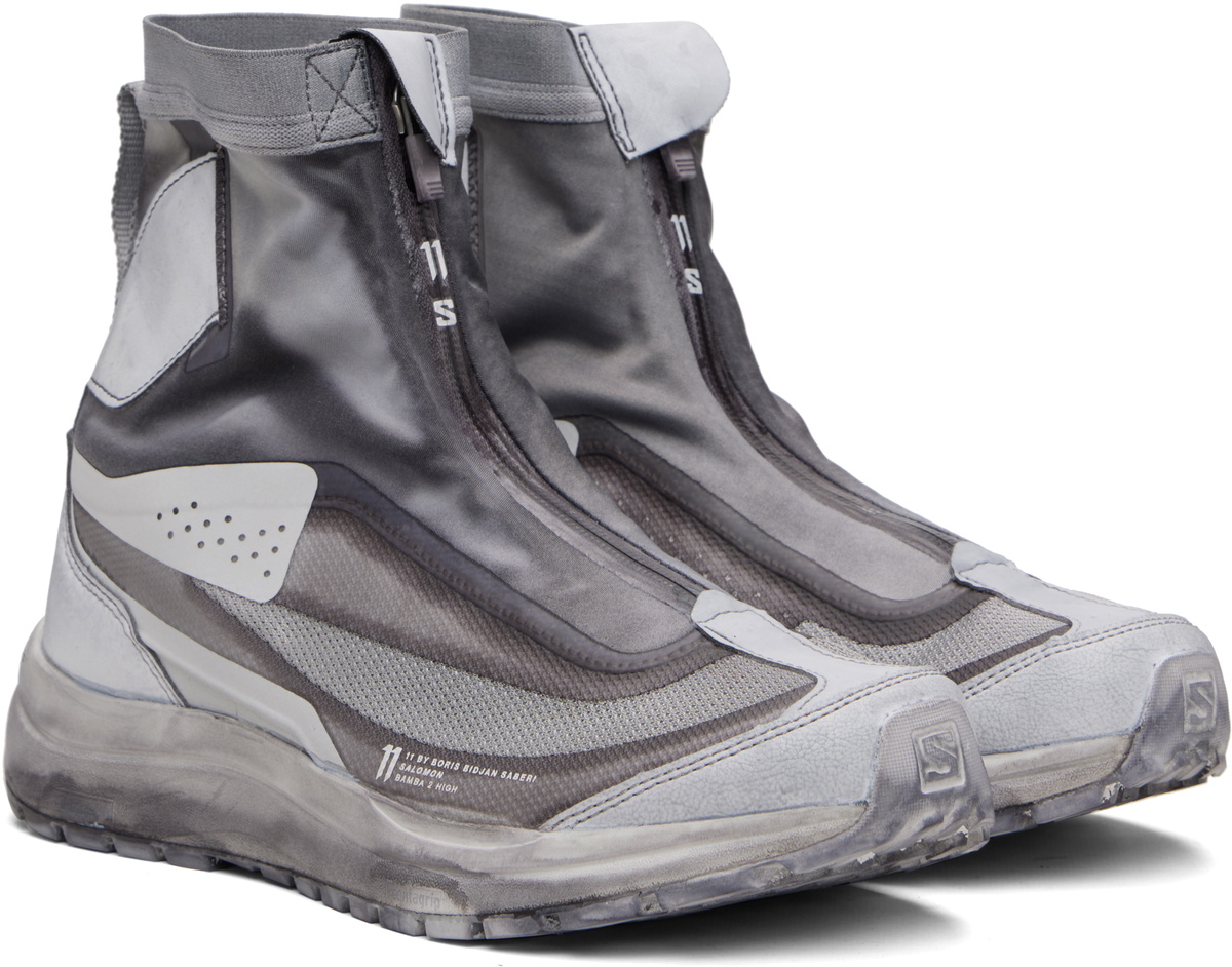 11 by Boris Bidjan Saberi Gray Salomon Edition Bamba 2 High V2 Sneakers