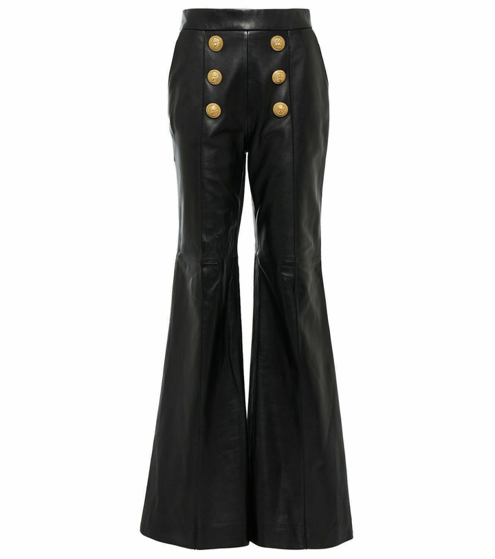 Photo: Balmain Flare leather pants