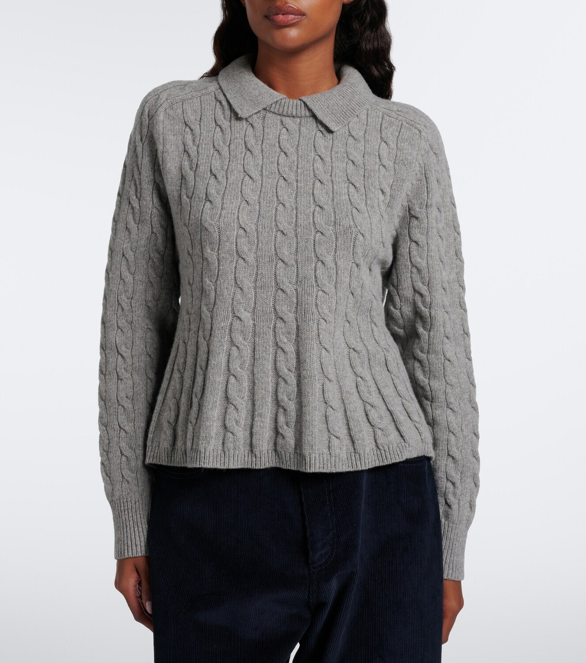 Polo Ralph Lauren Cable-knit wool and cashmere polo sweater