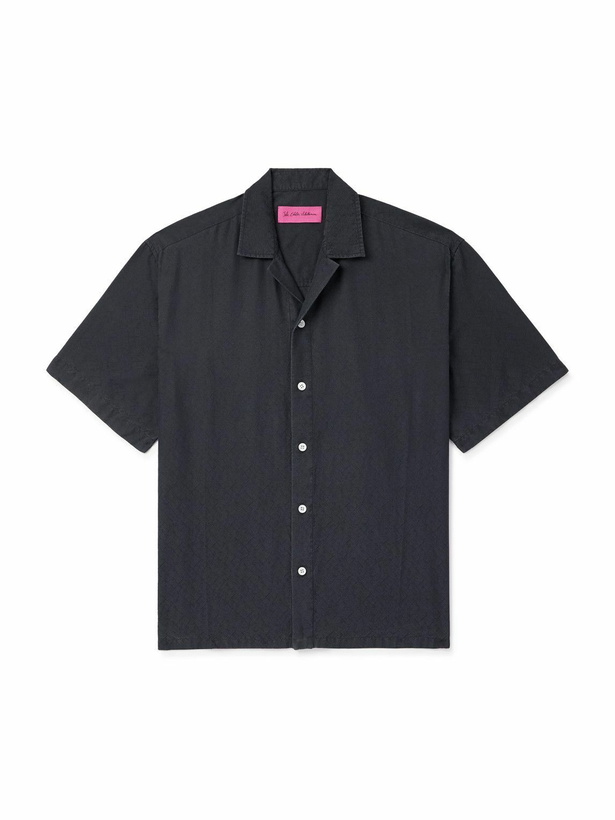 Photo: The Elder Statesman - Camp-Collar Cotton and Silk-Blend Jacquard Shirt - Black