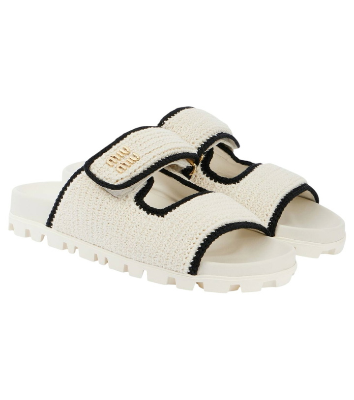 Photo: Miu Miu Logo crochet sandals