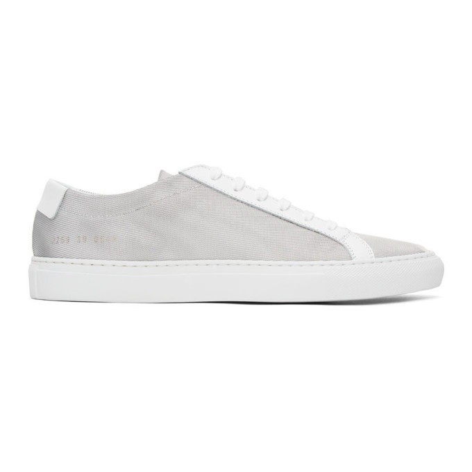 Photo: Common Projects White and Grey Mesh Achilles Sneakers