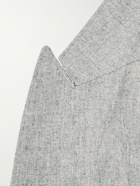 Brunello Cucinelli - Double-Breasted Wool, Silk and Cashmere-Blend Flannel Blazer - Gray