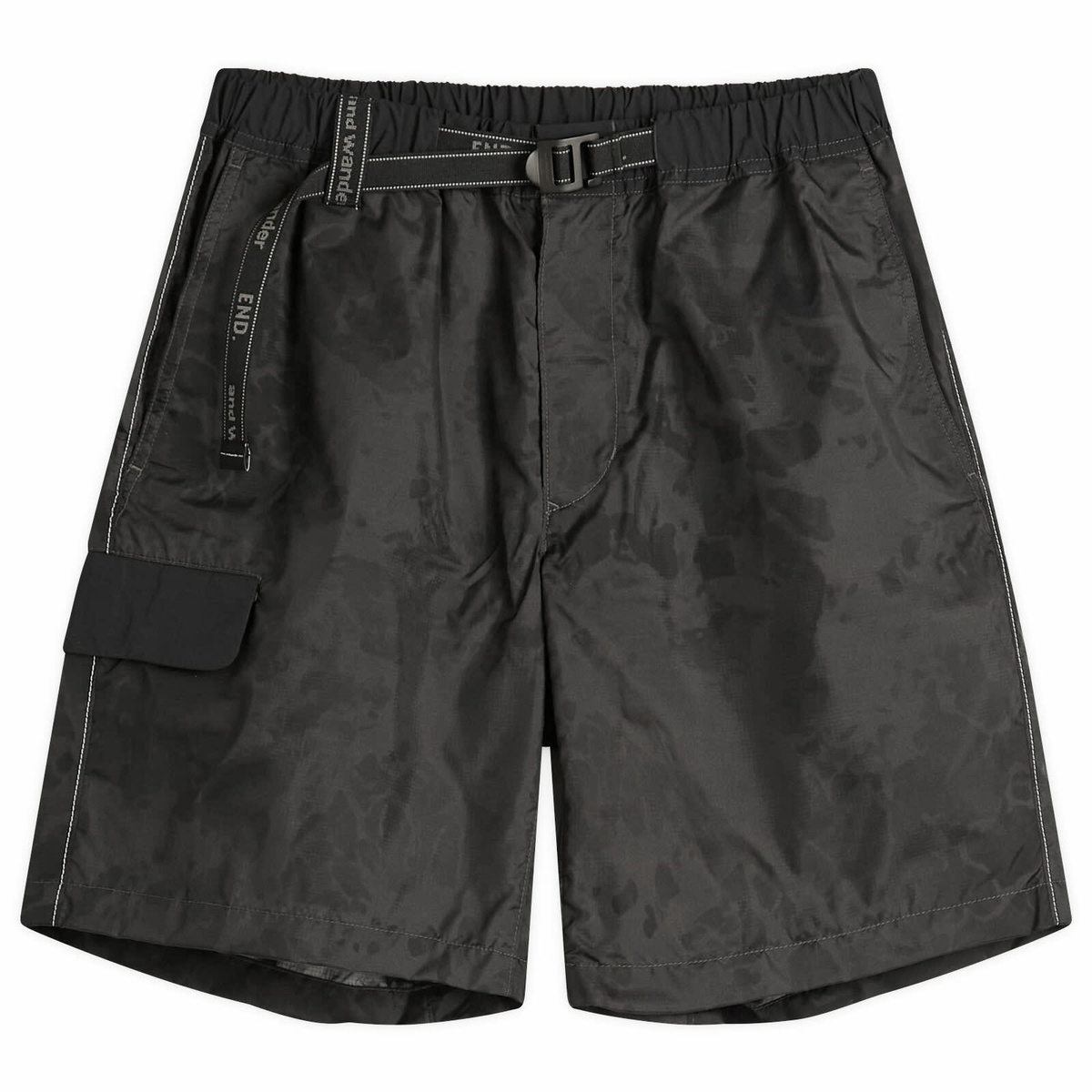END. x and wander Nylon Print Short Pant in Charcoal