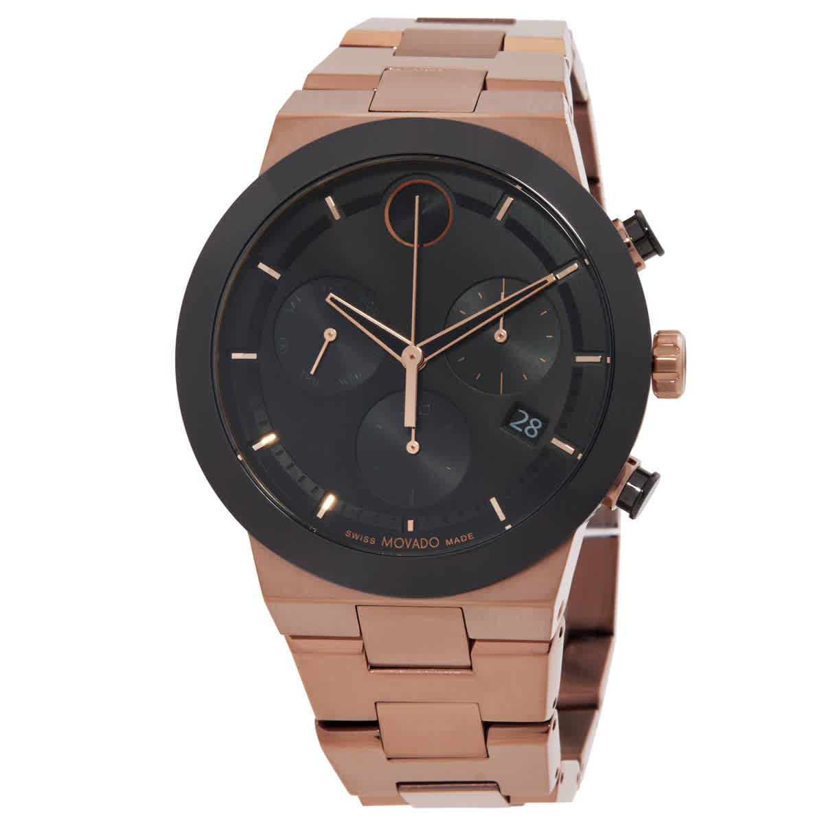 Movado Bold Fusion Chronograph Quartz Black Dial Mens Watch 3600898