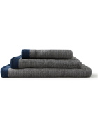 CLEVERLY LAUNDRY - Set of Three Pinstriped Cotton-Terry Bath Towels