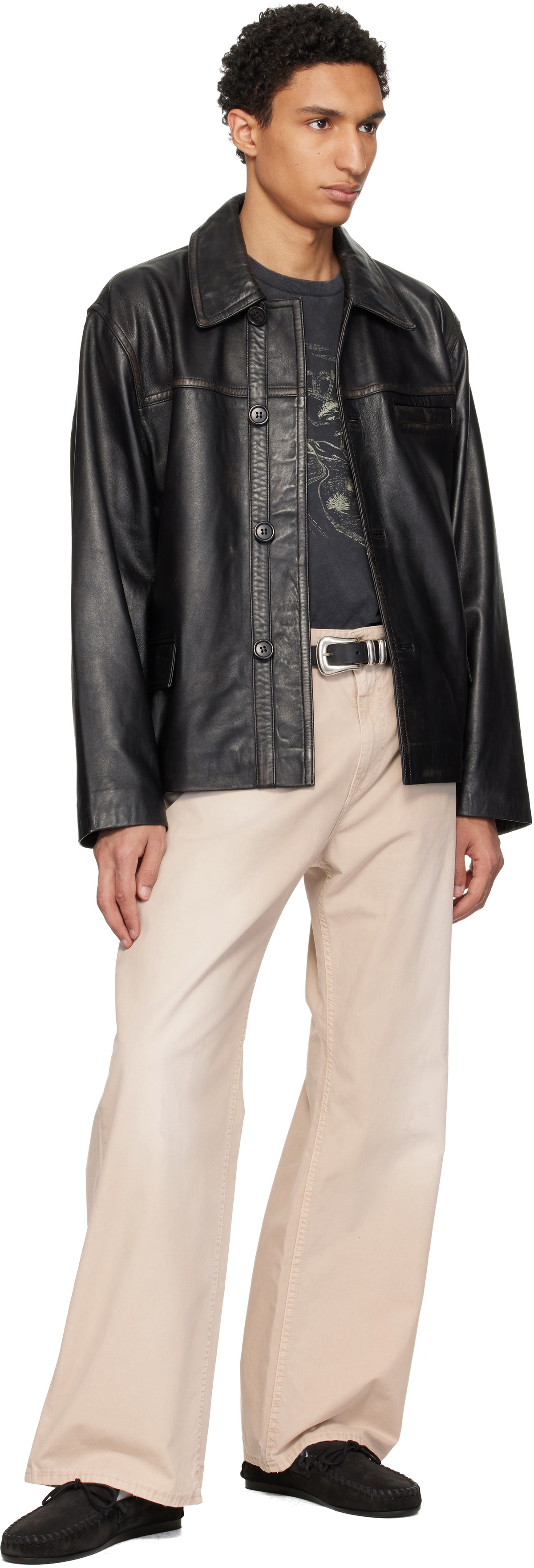 Nudie Jeans Black 'Western Silver' Belt
