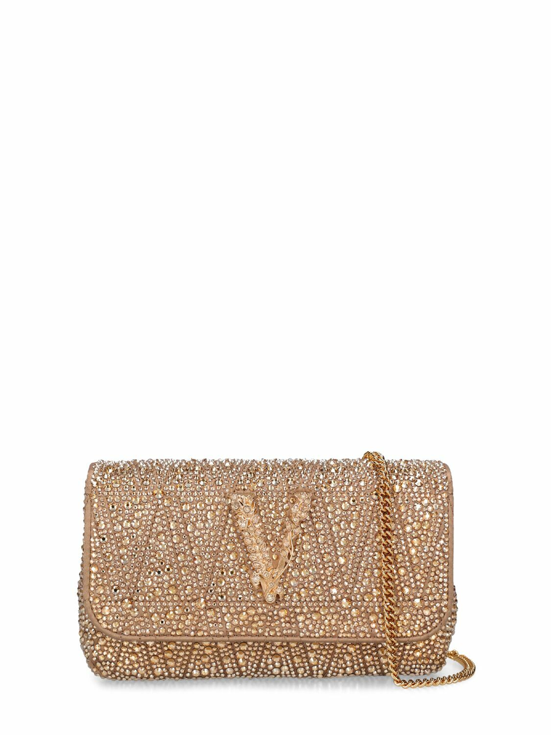 Versace Black Logo Mini Kisslock Shoulder Bag