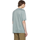 Lanvin Green Striped Embroidered Logo T-Shirt