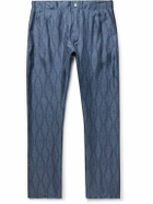 Etro - Slim-Fit Straight-Leg Printed Silk-Twill Trousers - Blue