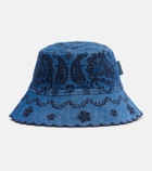 Zimmermann Embroidered denim bucket hat
