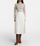Gabriela Hearst Wesley pleated cotton corduroy midi skirt