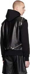 HELIOT EMIL Black Nebule Leather Vest