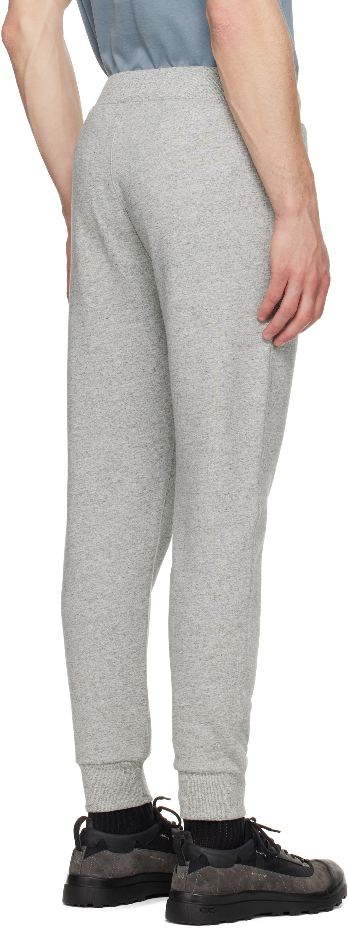 C.P. Company Gray Diagonal Raised Fleece Lens Sweatpants