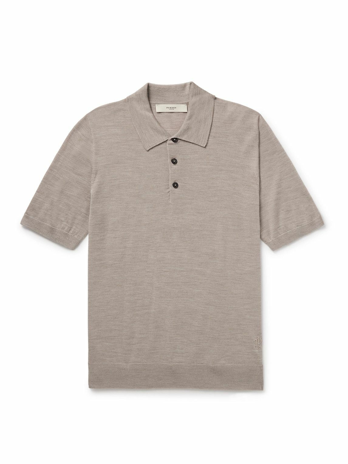 Purdey - Tantallon Slim-Fit Merino Wool Polo Shirt - Neutrals