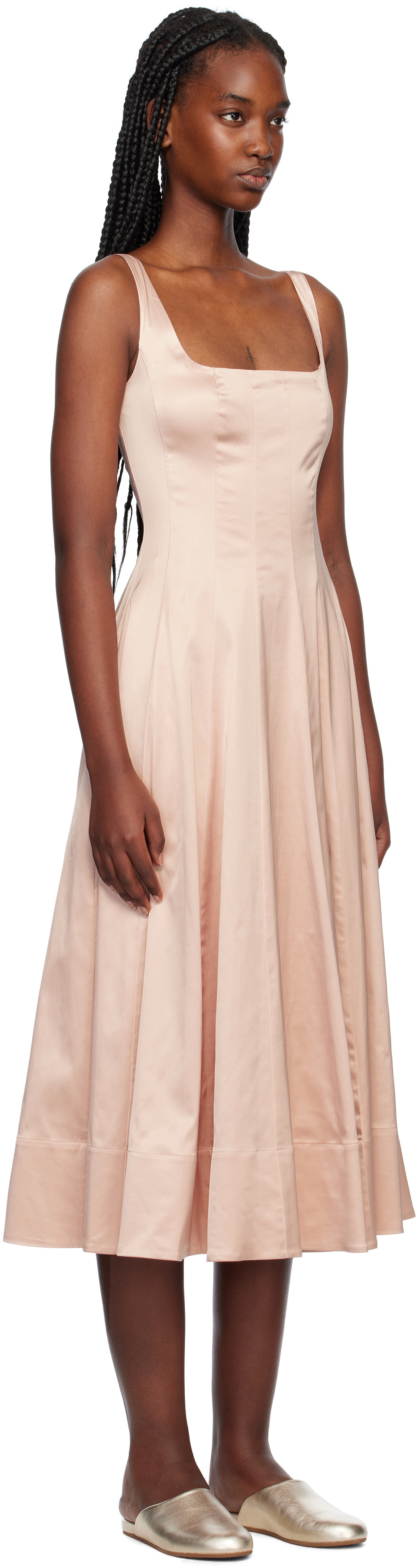staud wells dress pink Short Sleeve Wells Dress