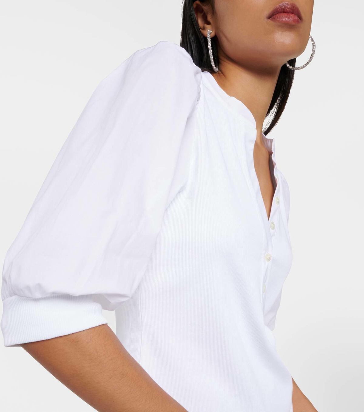 Veronica Beard Coralee puff-sleeve cotton-blend top