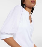 Veronica Beard Coralee puff-sleeve cotton-blend top