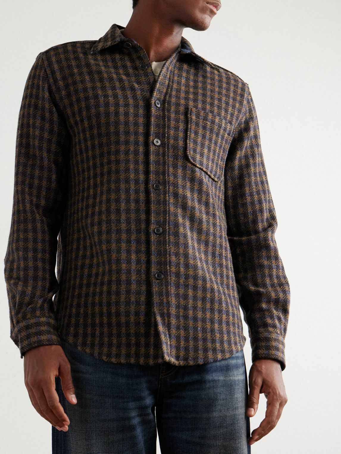 Portuguese Flannel - Checked Wool-Tweed Shirt - Brown