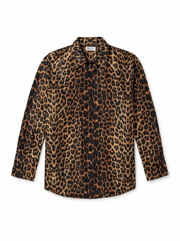 Photo: SAINT LAURENT - Leopard-Print Silk Shirt