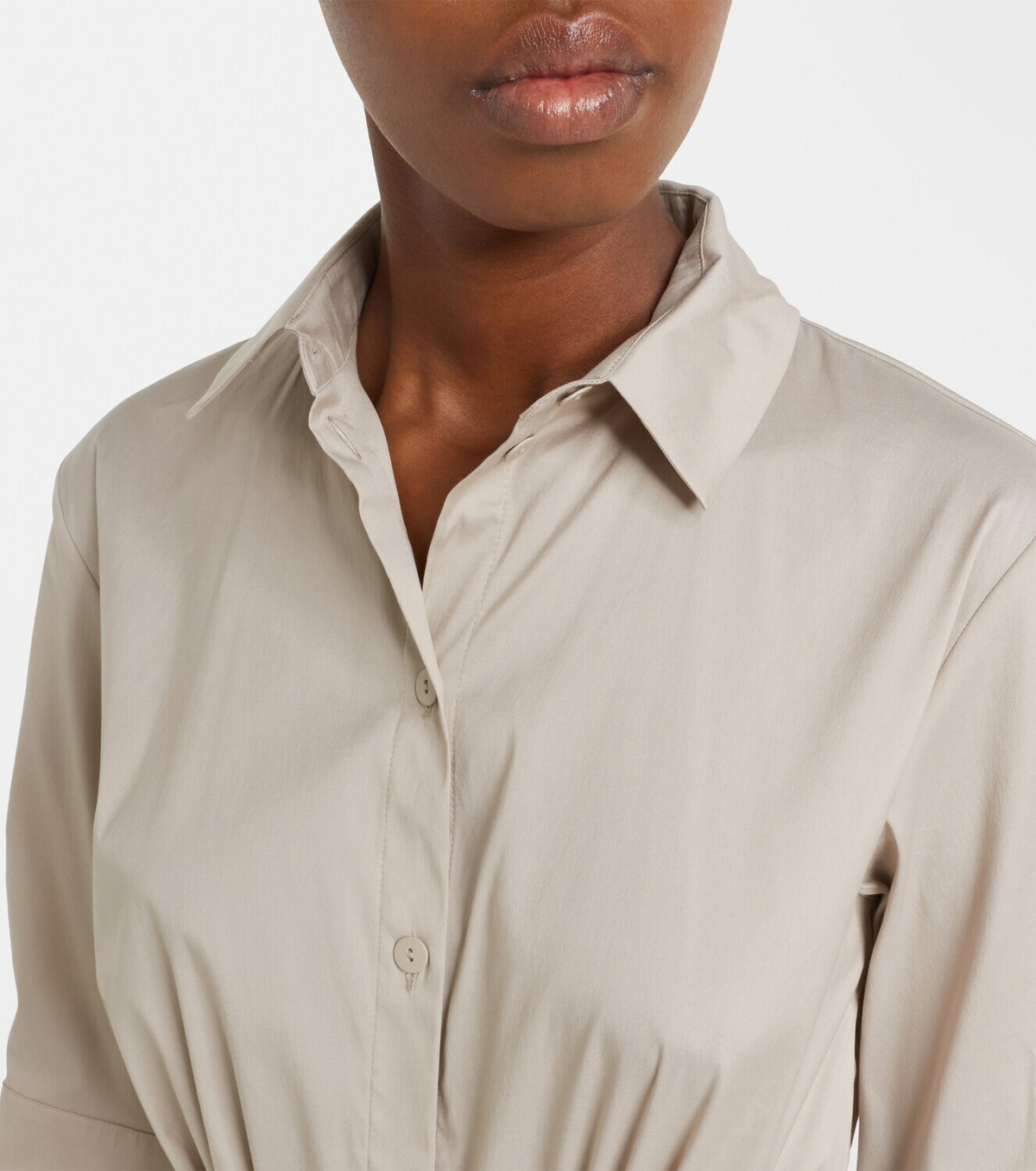 Max Mara Cognac cotton-blend midi dress