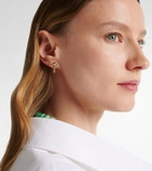 Ileana Makri Serpent Nest 18kt gold earrings with diamonds and emeralds