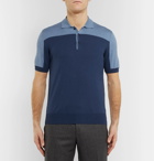 Canali - Slim-Fit Colour-Block Cotton Polo Shirt - Men - Blue