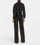 Valentino Wide-leg floral lace pants