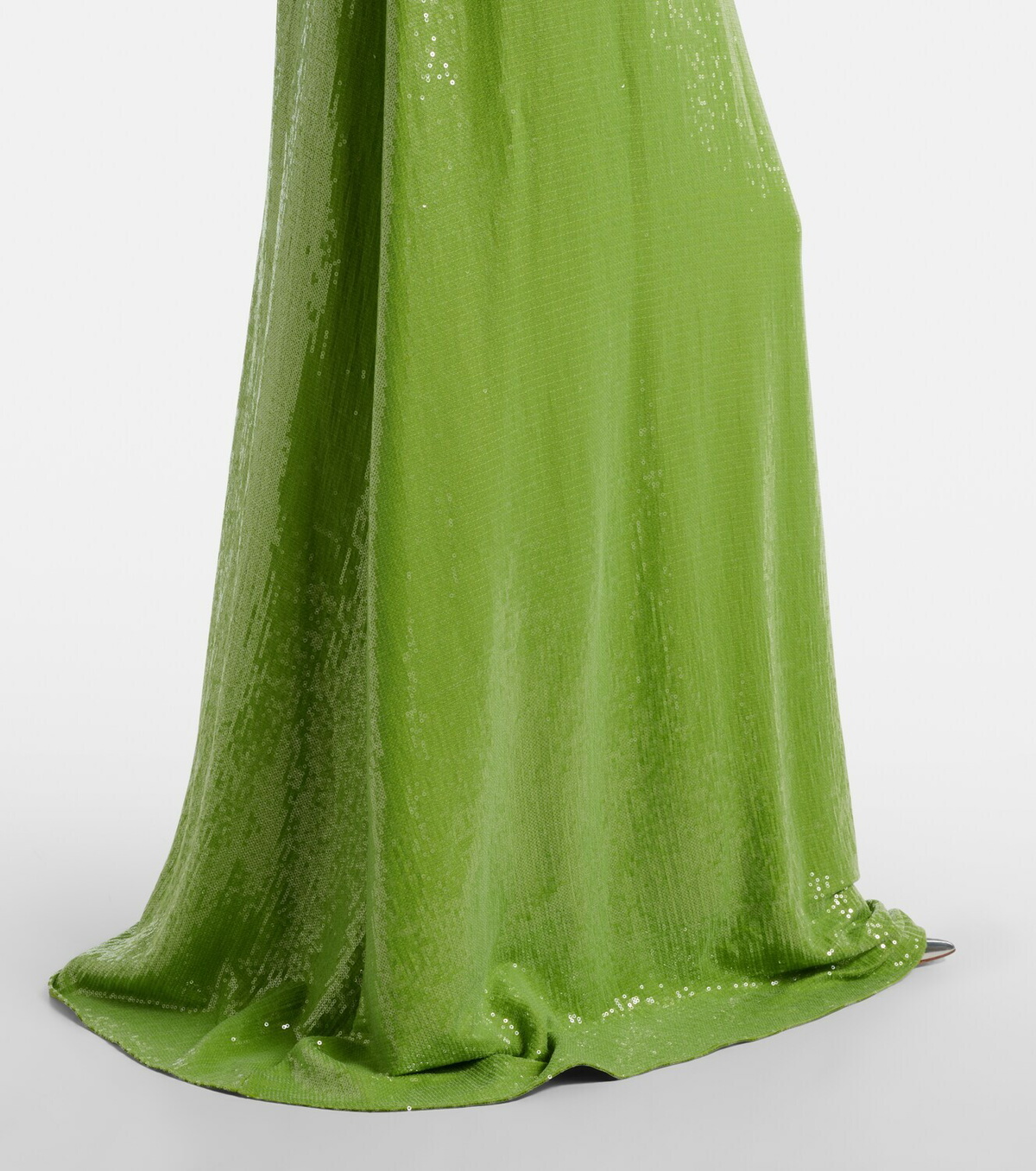 Oscar de la Renta Floral-appliqué sequined jersey gown