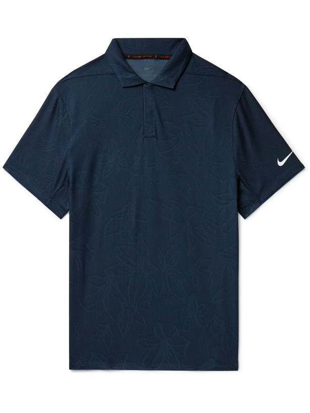 Photo: Nike Golf - Tiger Woods Dri-FIT ADV Golf Polo Shirt - Blue