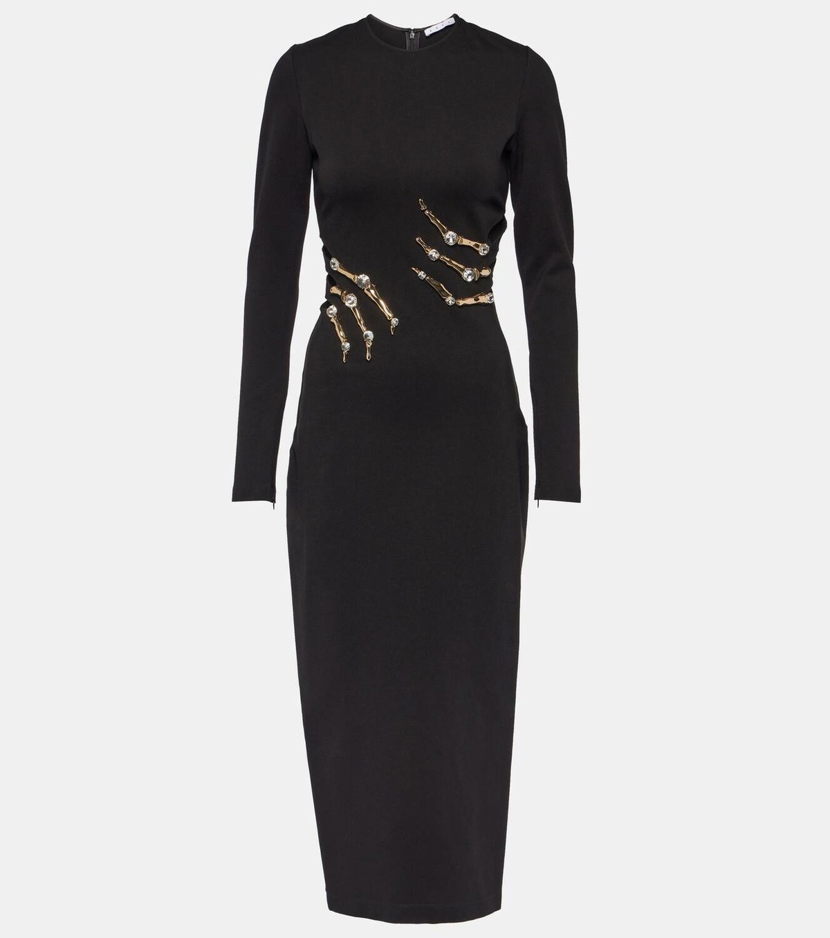 Area Claw embellished jersey midi dress