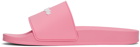 Palm Angels Pink Logo Pool Slides