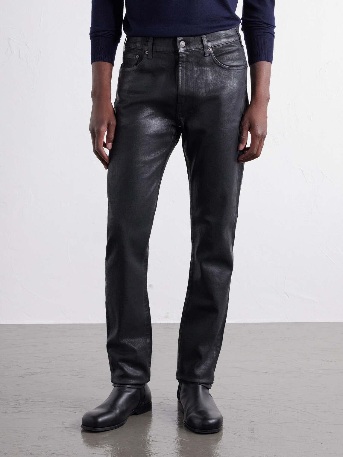 Acne Studios - 1979M Slim-Fit Tapered Coated Jeans - Black