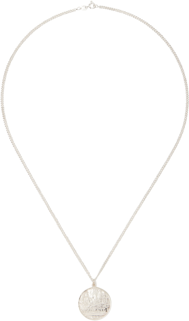Filippa K Silver Thin Chain Pendant Necklace