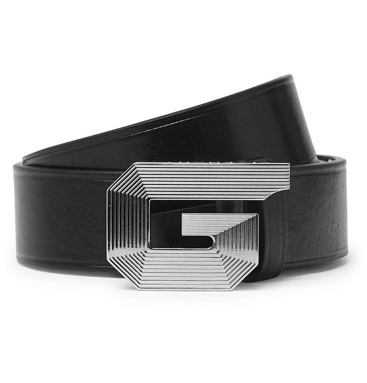 Photo: Givenchy - 3cm Black Textured-Leather Belt - Men - Black