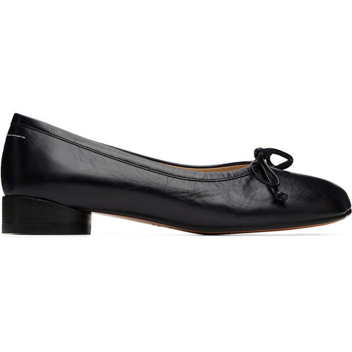 Photo: MM6 Maison Margiela Black Anatomic Numeric Ballerina Flats