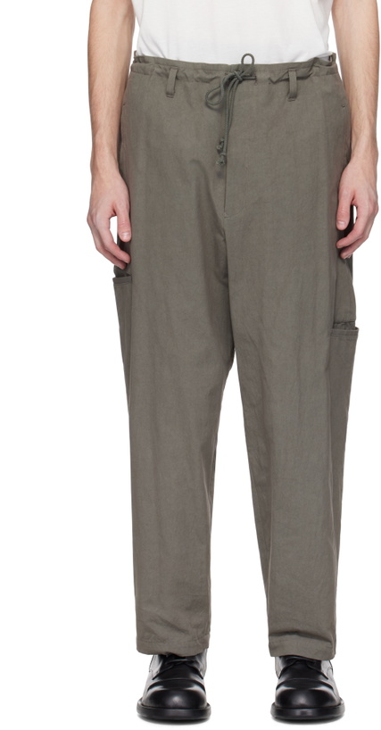 Photo: Y's For Men Gray Cotton Cargo Pants