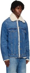 AMI Alexandre Mattiussi Blue Pocket Denim Jacket