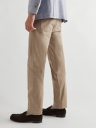 Canali - Straight-Leg Cotton-Blend Twill Trousers - Brown